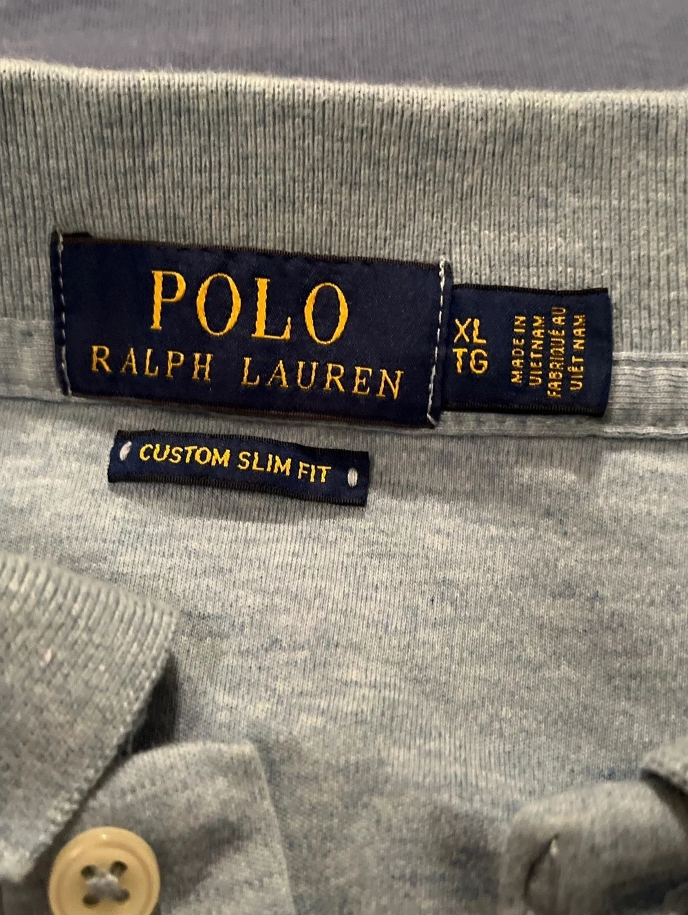 Polo Ralph Lauren Light Blue Custom Slim Fit Men's Polo Shirt XL